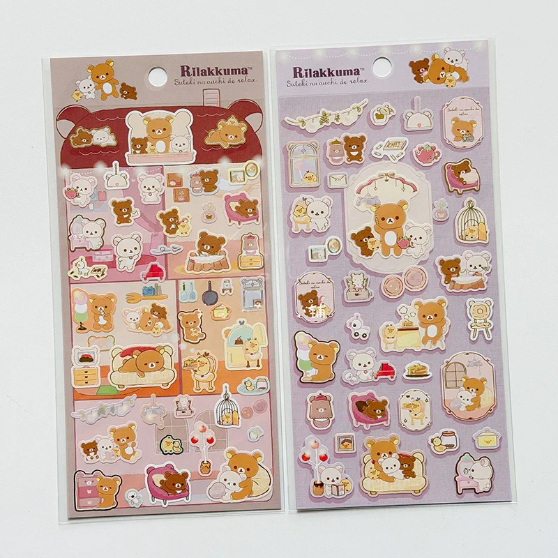 

Милые наклейки Rilakkuma: мультяшные спящие медведи-братья, стикеры для студентов, для творчества, для блокнотов, чехлов для телефонов, декоративные наклейки для девочек и мальчиков, поощрительные наклейки