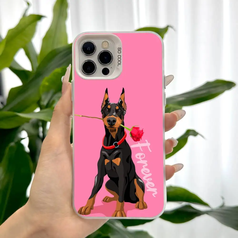 حافظة هاتف Aloof Doberman Pinscher لهاتف Apple 11 12 13 14 15 16Pro Max Plus حافظة هاتف مطلية
