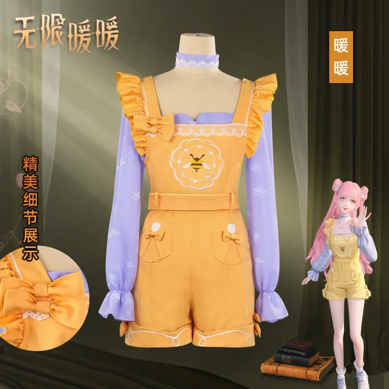 Infinity Nikki Cosplay Game Anime Nikki Costume Yellow Lovely Rompers Overalls Uniform Halloween Party Play Outfit for Women