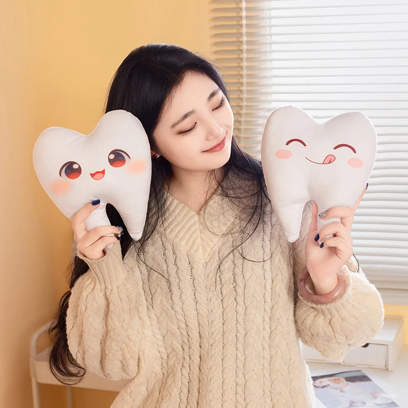 1 szt. 20/30/40CM Kawaii Pluszowa Poduszka w Kształcie Zęba Urocza Symulacja Zęba Pluszowa Lalka Wypchana Miękka Poduszka na Sofę Prezent Urodzinowy