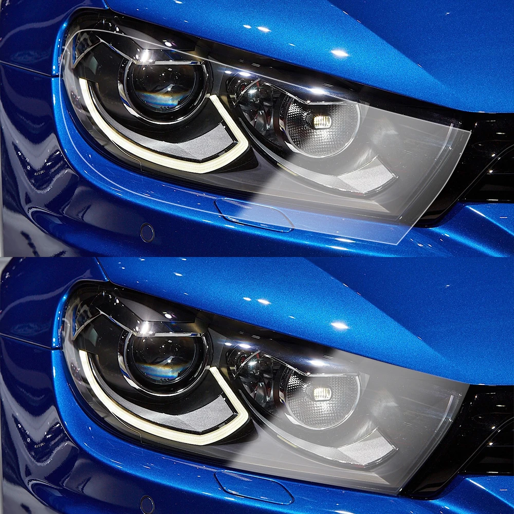 For Volkswagen Scirocco 2008-2017 Car Headlight Protective Film Smoke Black Pre Cut Anti-Scratch High-Gloss Auto Vinyl Wrap Film