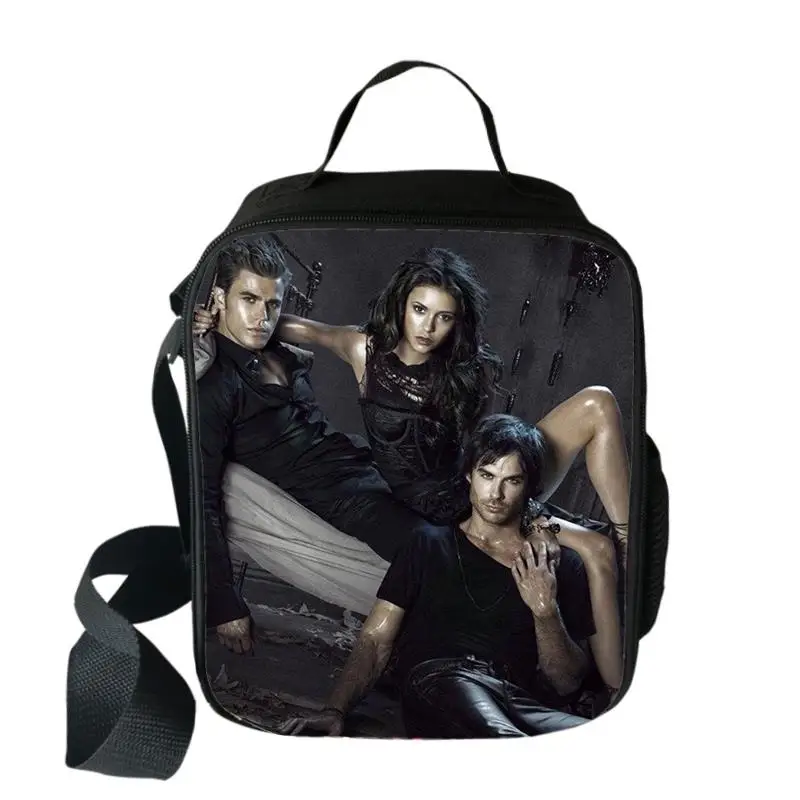 Classic Popular Crossbody Vampire Diaries Lunchbox Thermal insulation Food Lunch Bag 3D Print Picnic Insulated Handbags Ice Bags