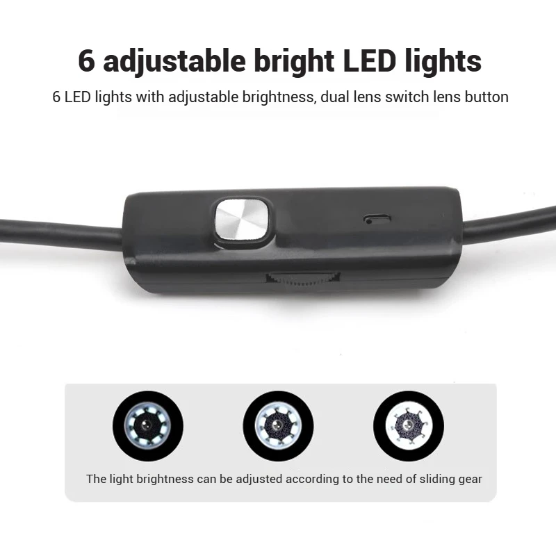 6mm HD Dual Lens Endoskop Kamera Automotive Reparatur Inspektion Industrielle Pipeline Sonde USB Verbindung Android Handy