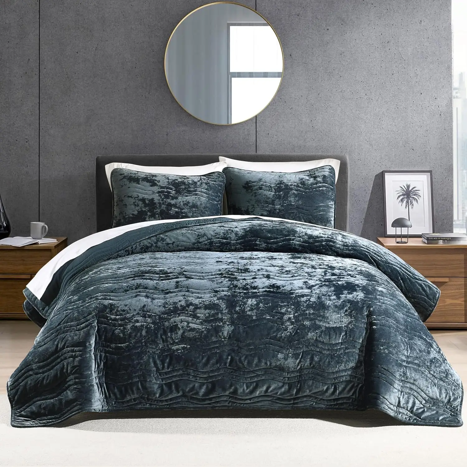 

Комплект постельного белья Queen Velvet, синий, всесезонный, мягкий плюшевый одеяло-плед с наволочками