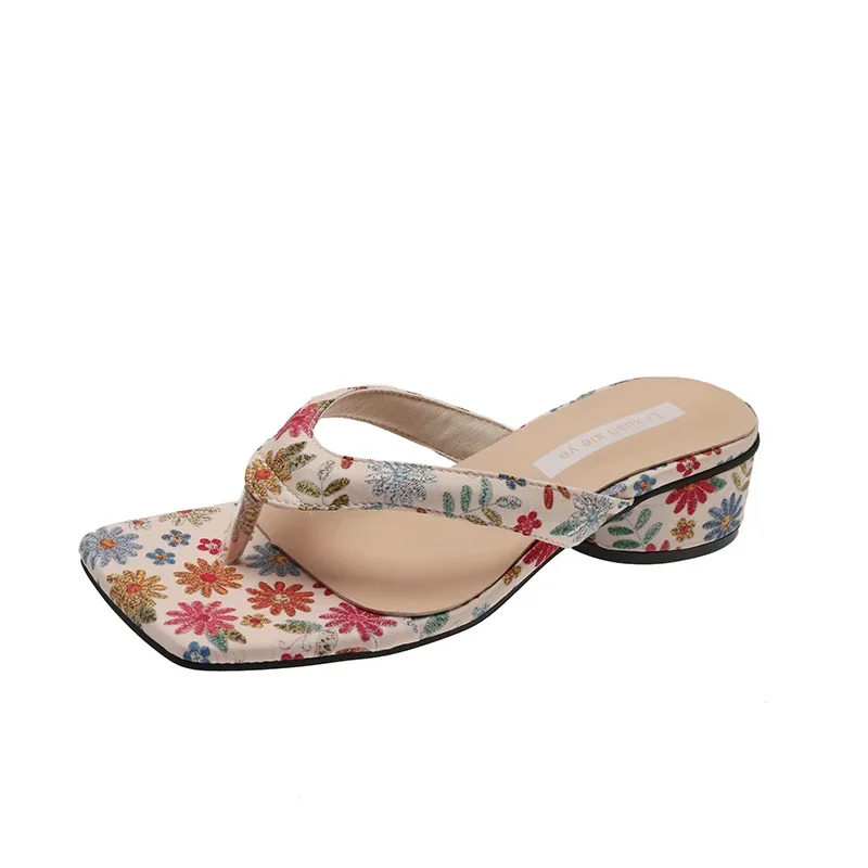 Summer Clip Toe Women Slippes New 2025 Fashion Elegant Wedges Heel Slides Shoes Ladies Casual Outdoor Beach Flip Flops Sandalias image 6