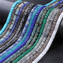 6x3mm Naturale Piatto Rotondo Perline di Pietra Turchesi Labradorite Diaspro Distanziatore Allentato Heishi Bead Per Creazione di Gioielli Accessori FAI DA TE