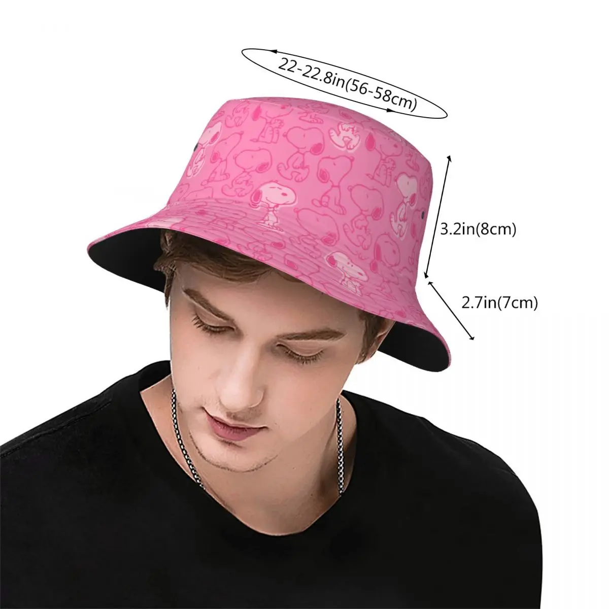 Summer Panama Hat Cute Cartoon Snoopy for Men Women Fisherman Cap Reversible Cotton Bucket Hat Outdoor Fishing Hats