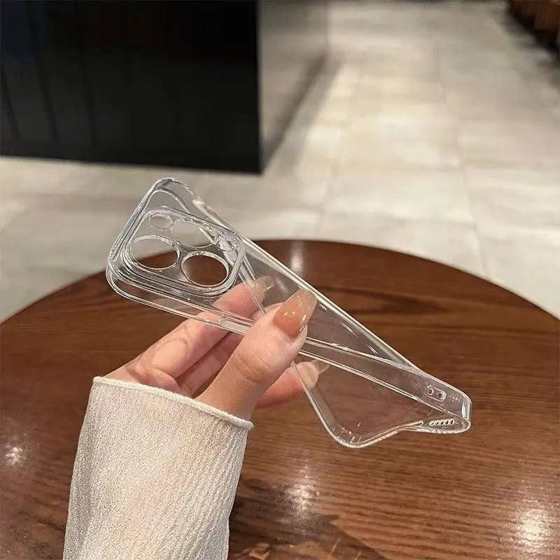 5 Löcher Silikon transparente Hülle für iPhone 16 15 11 12 13 14 Plus 15 Pro Max 13 Mini 16e Ultradünne klare TPU-Abdeckung – Detail 2