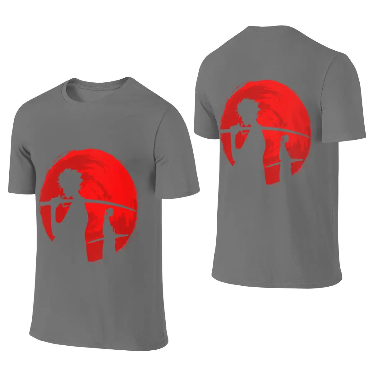 Samurai Sunset Unisex Reversible T-shirt Japanese-Style Lazy Niche Men's T-shirts