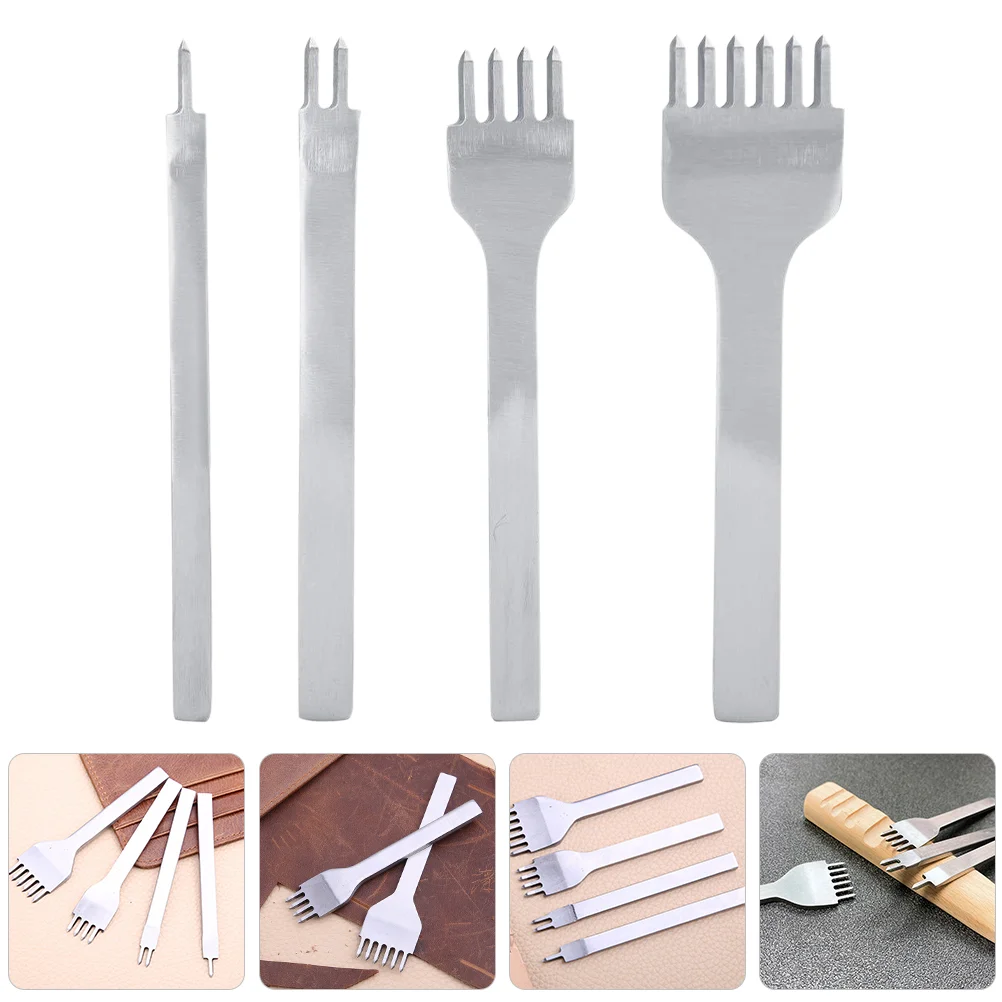 DIY Punching Tool Set Chopper Suture 1 Tooth/2 Tooth/4 Tooth/6 (5mm) 4pcs Hole Puncher Craft Tools Supplies