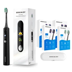 SOOENJOY NB-1 cepillo de dientes eléctrico sónico pantalla LCD inteligente cepillo de dientes ultrasónico limpiador de modos DIY adulto automático IPX7 impermeable