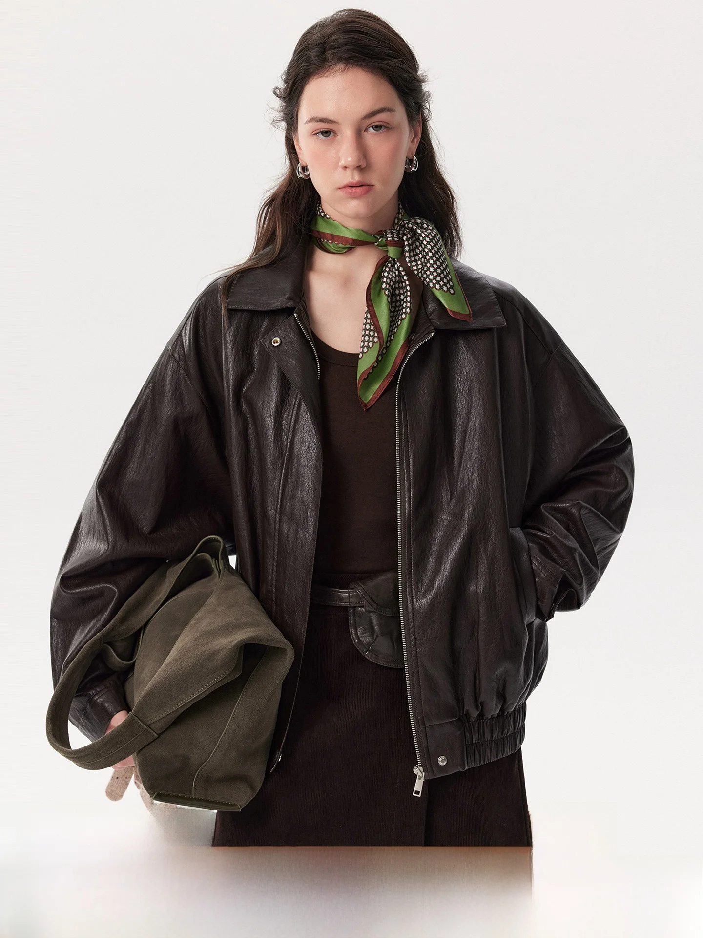 

plus Size American Caramel Wax Heavy Du Eco-Friendly PU ort Leather Jaet Spring Autumn New Sle plus Commute ...