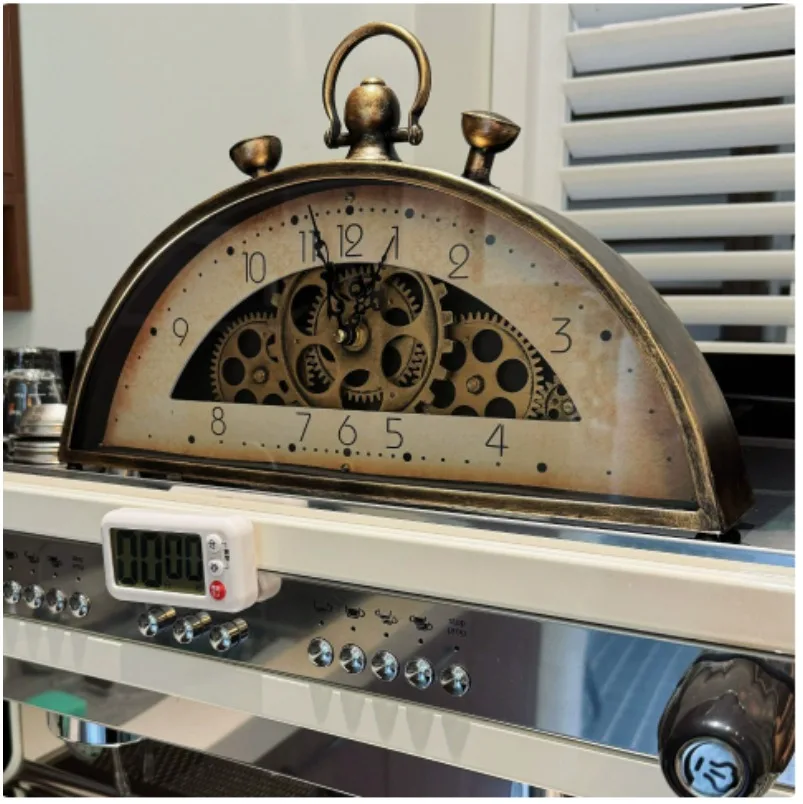 2027    American Retro Light Luxury Desktop Clock, Living Room Art and Creativity, High-quality Desktop Home Decoration Clock