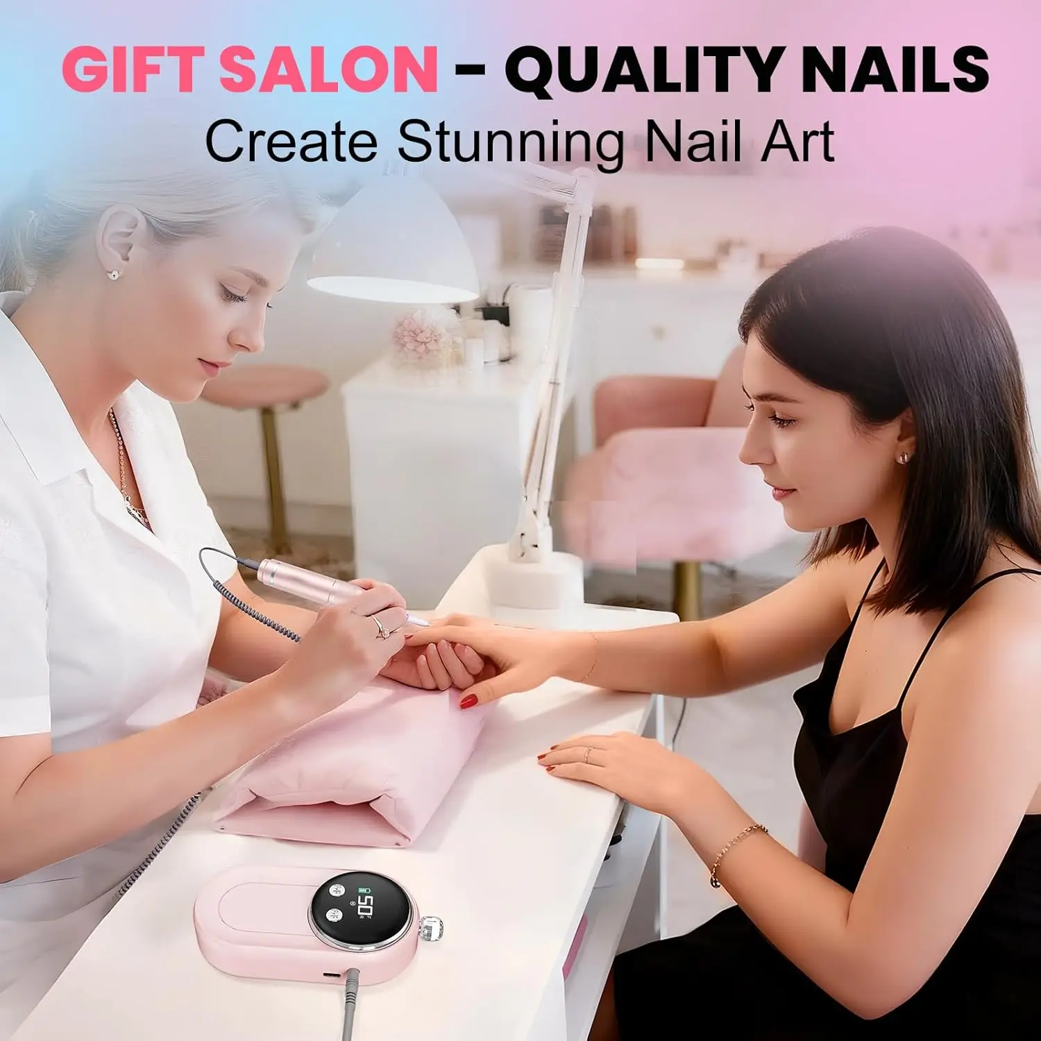 50000 دورة في الدقيقة المهنية مسمار الحفر قابلة للشحن اللاسلكي مجموعة الأظافر الكهربائية مع بت المحمولة مانيكير باديكير لجل الاكريليك #3