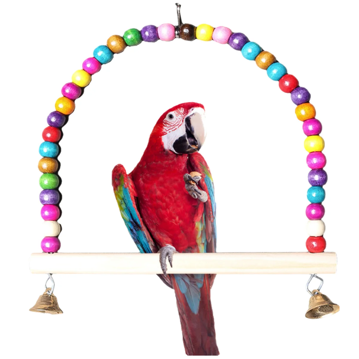 

Eco-Friendly Wood Hanging Bird Cage Hammock Swing Toy For Parrots-pawbrio
