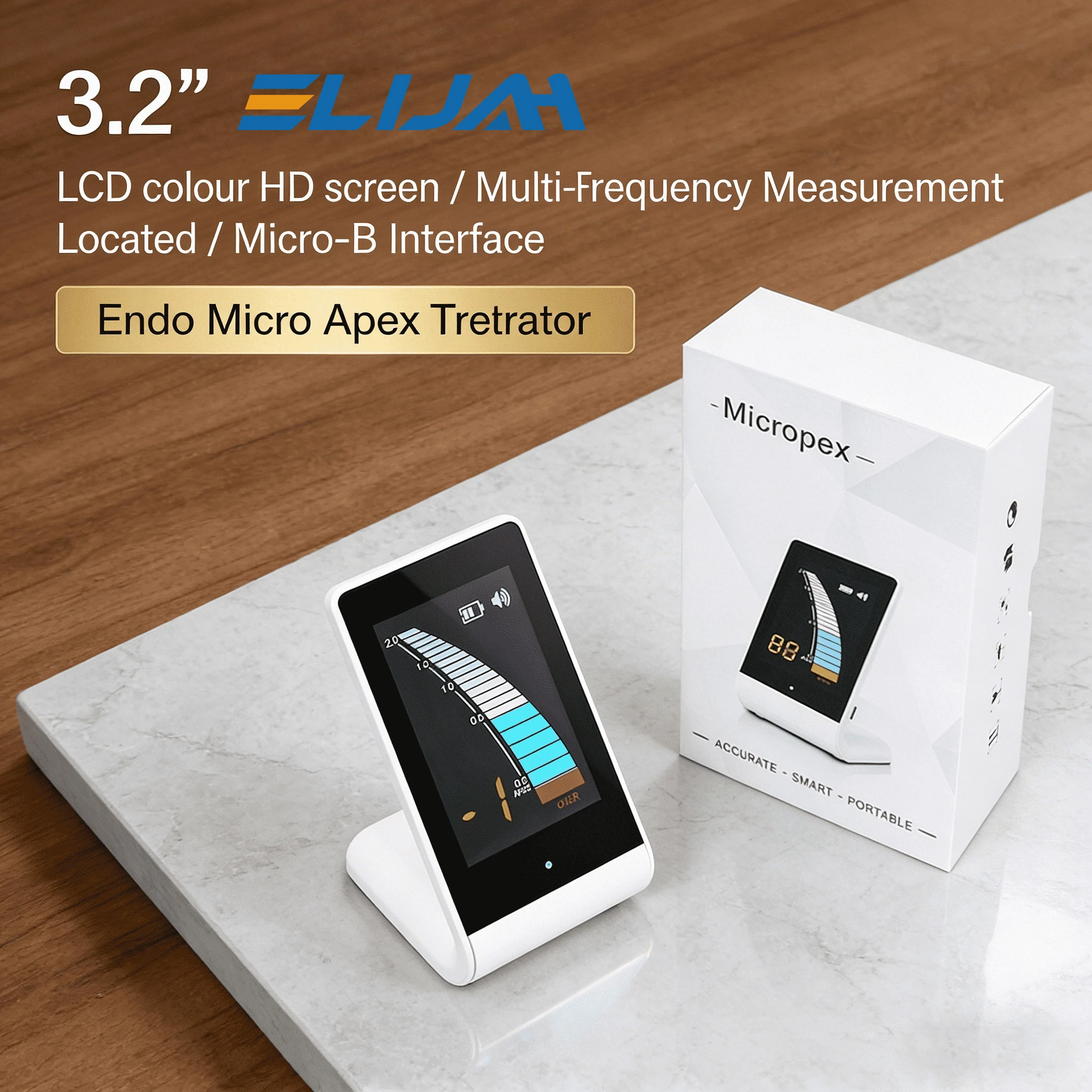 ELIJAH Dental Endo Micro Apex Locator Micro-B Interface Endodontics Multi-frequency Measurement Located Root Canal Instrument