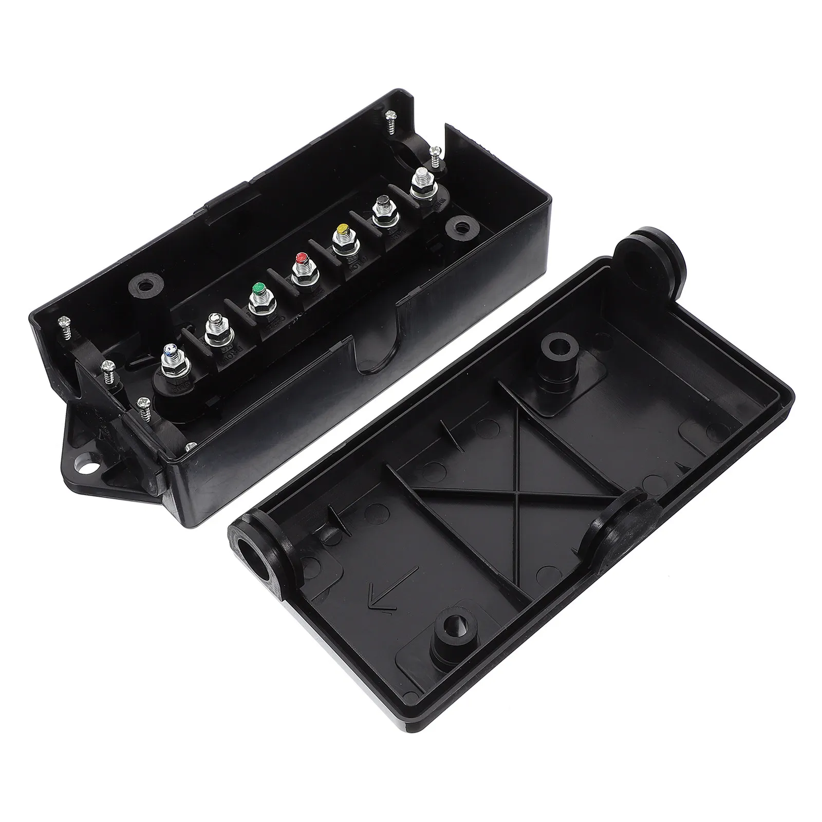 

7 Way Trailer Junction Box Plastic Weatherproof Electrical Box for Outdoor Power Cord Connection Splashproof Trailer