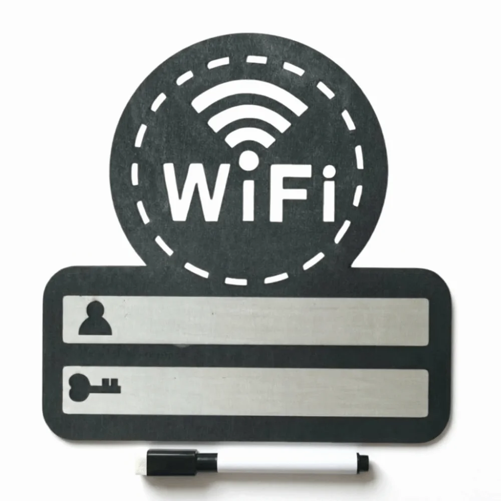 Rustic WiFi Password Sign Erasable Board Vintage Wireless Network Indicator with Pen Minimalism Password Board Airbnb Decor