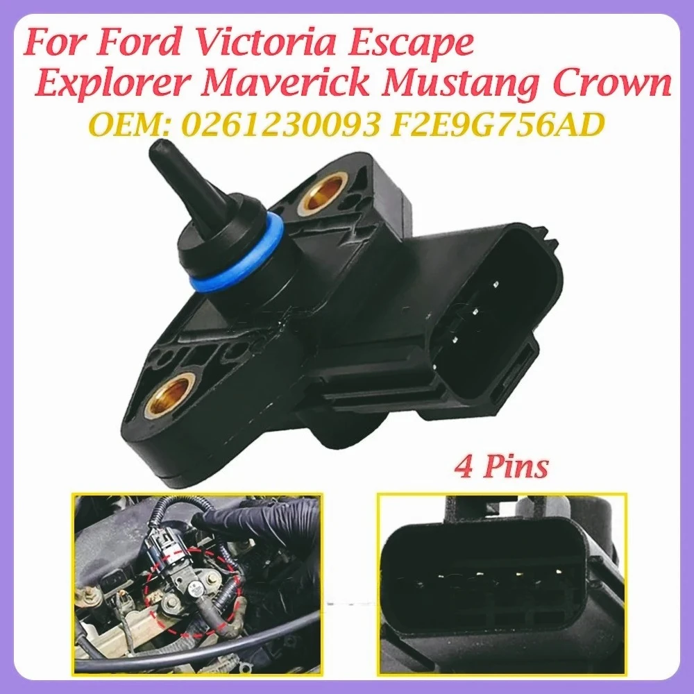 Sensor  presión  inyección  riel  combustible, accesorio para Ford Victoria Escape Explorer Maverick Mustang Crown P0193 FRPS 02