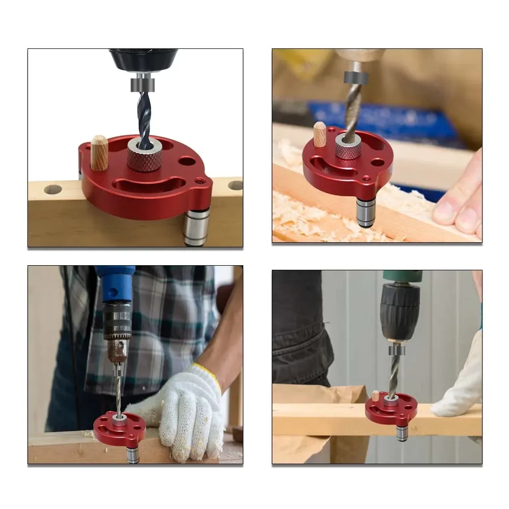 Verbesserte vertikale Dübelvorrichtung 3-10mm Holzbearbeitungs-Lochstanze Selbstzentrierende Bohrführung für DIY-Möbelverbindungen T – Detail 12