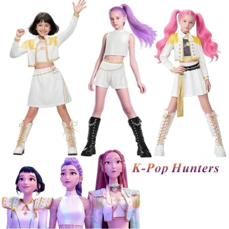 

Anime Movie K-Pop Demon Hunters Zoey Rumi Mira Children printed Cosplay Costume Stage performance Role Play Halloween Carnival