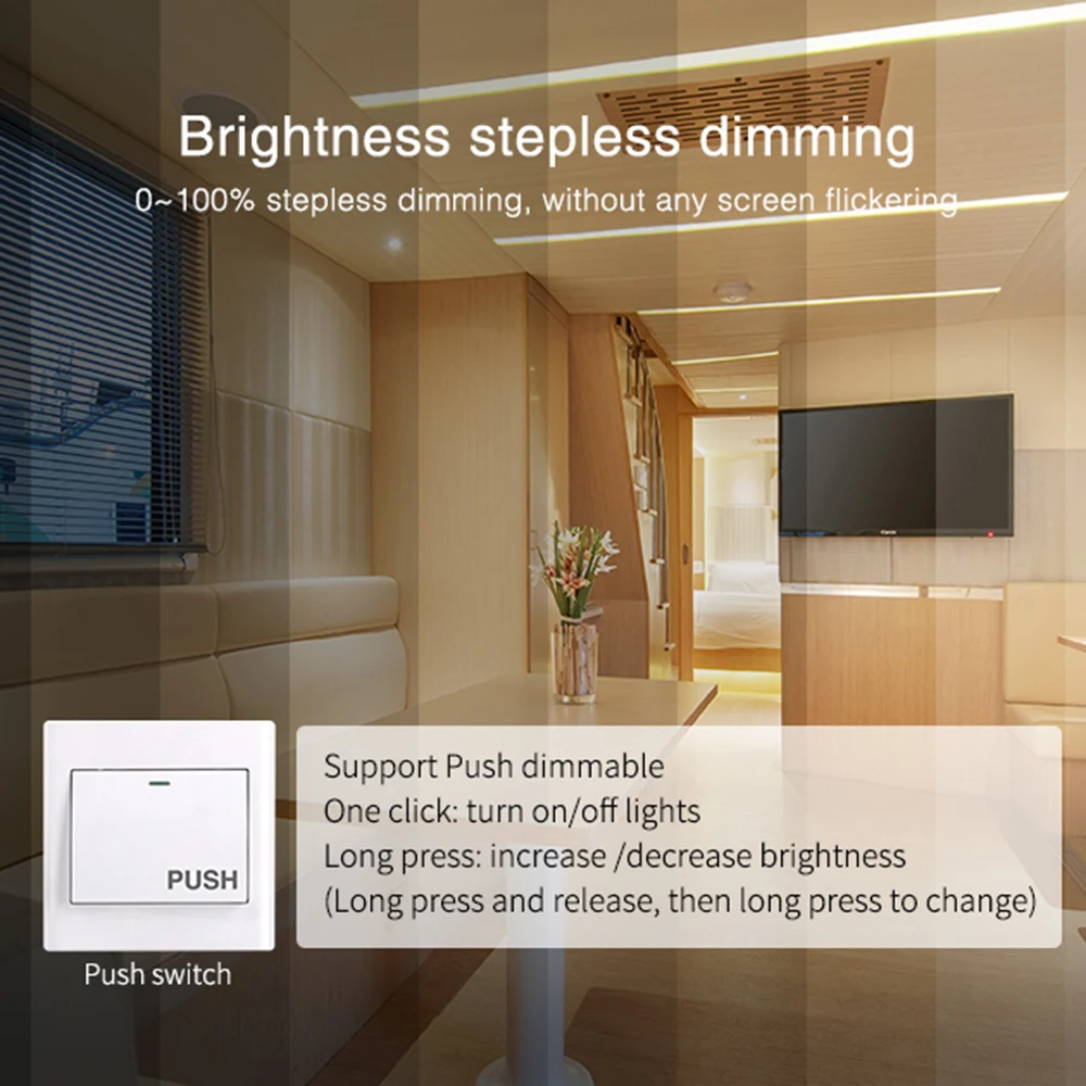 Miboxer TRI-C1 AC Triac 조광기 단색 컨트롤러 110-220V 푸시 희미한 벽 WiFi PWM RF 음성 제어 필라멘트 램프