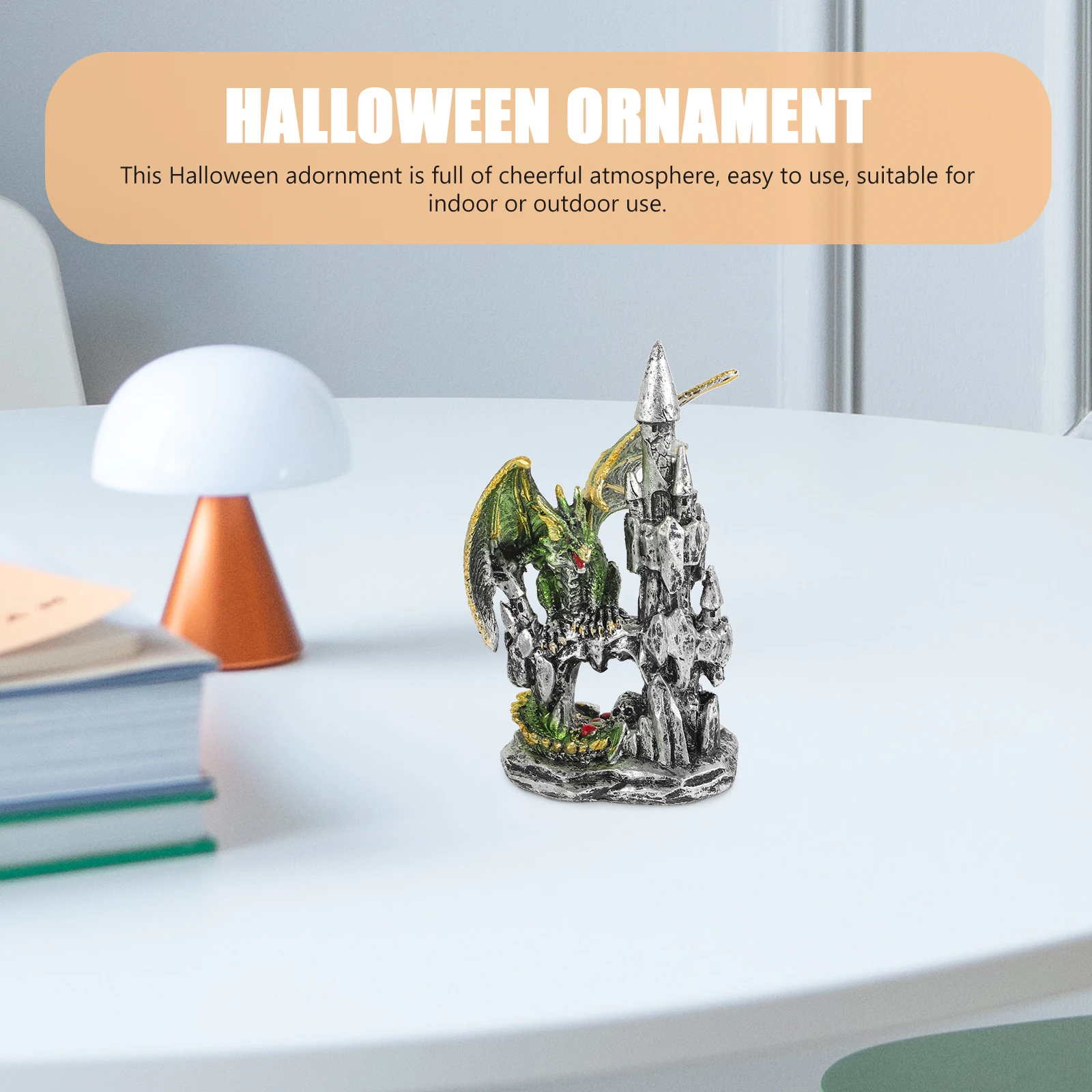 

Halloween Castle Dragon Resin Decor Home Party Decoration Desktop Ornament Garden Supplies Micro Landscape Craft Figure Scene