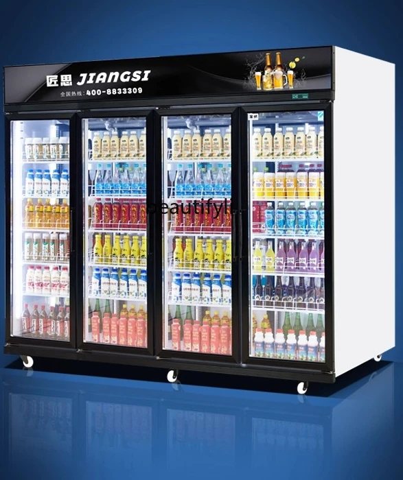 

Front and Rear Opening Refrigerated Display Cabinet Rear-loading Beverage Cabinet Upright Refrigerator Air-cooled Freezer