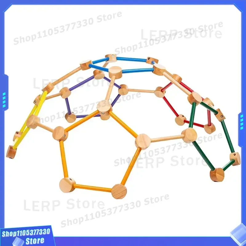 Wooden Climbing Dome Building Block Kit Fortress Interior Play Set High Quality Construction Toy for Kids Creative