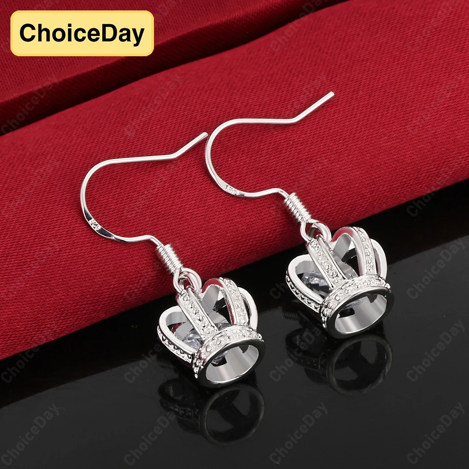 

ChoiceDay 925 Sterling Silver Exquisite Crown Earrings Women Gift Jewelry Party Accessories Wedding