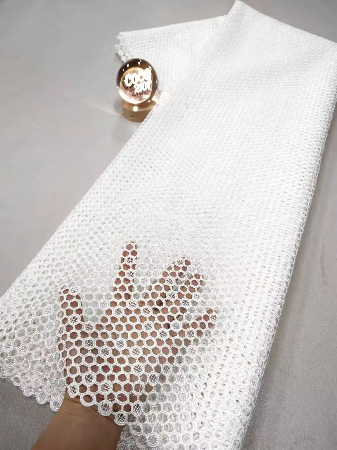 

2026 High-Quality Africa Nigerian Sequins Cotton Embroidery Lace Fabric Tulle for Wedding Party Dress Chiffon XXL180 5Yards