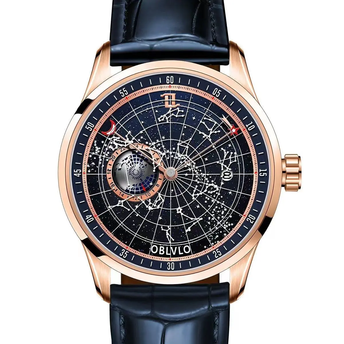 ساعات ميكانيكية للرجال من OBLVLO، ساعات ميكانيكية أوتوماتيكية، ساعات رجالية جديدة ومبتكرة، ساعات رجالية، فريدة من نوعها