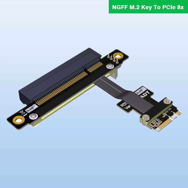 

NGFF M.2 Key A+E To PCIe 8x Riser Extender Adapter Card Cable 5cm-80cm Gen3.0 Key A E m2 pci-e For PCI-Express 1x 4x 8x