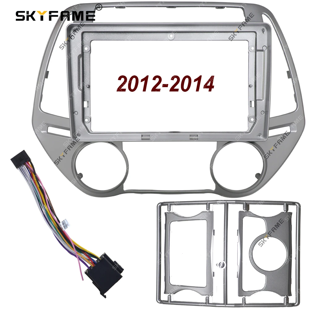 SKYFAME Cable de marco de Fascia de coche para Hyundai i20 2009-2013 Android Kit de Panel de montaje de tablero de Radio de pantalla grande