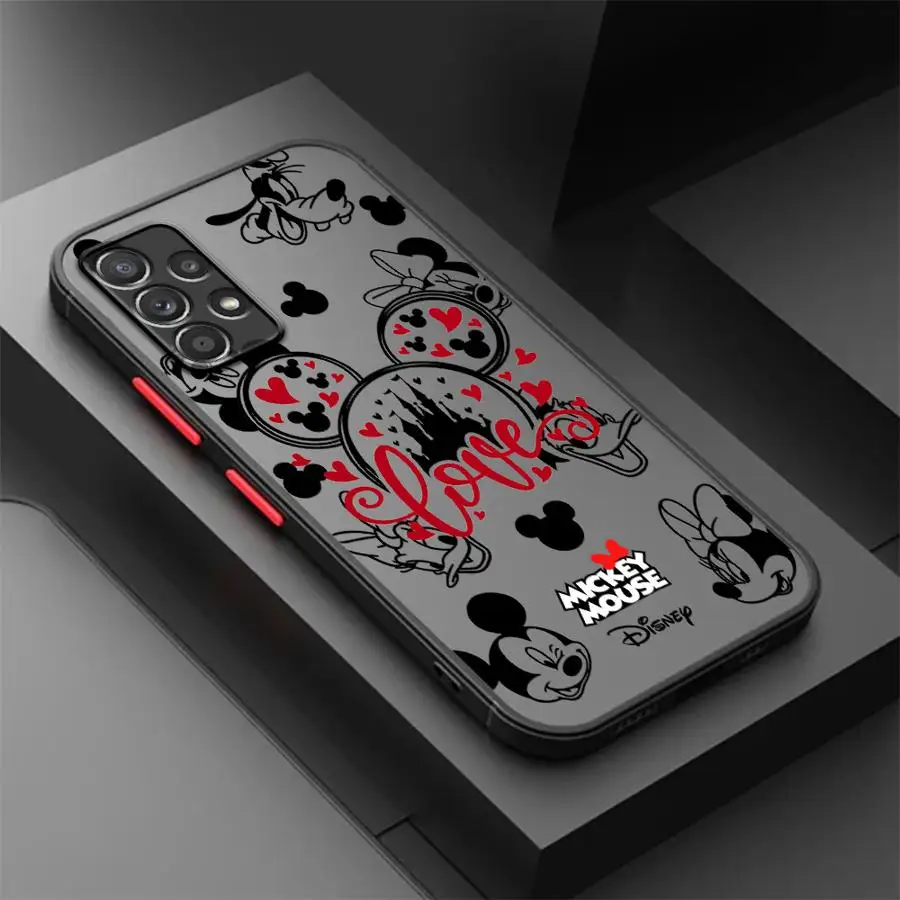 Case for Samsung Galaxy A54 A52 A14 A53 A34 A13 A12 A15 A16 A32 A21s A23 A51 A33 Phone Cover Disney Mickey Minnie Logo Fashion
