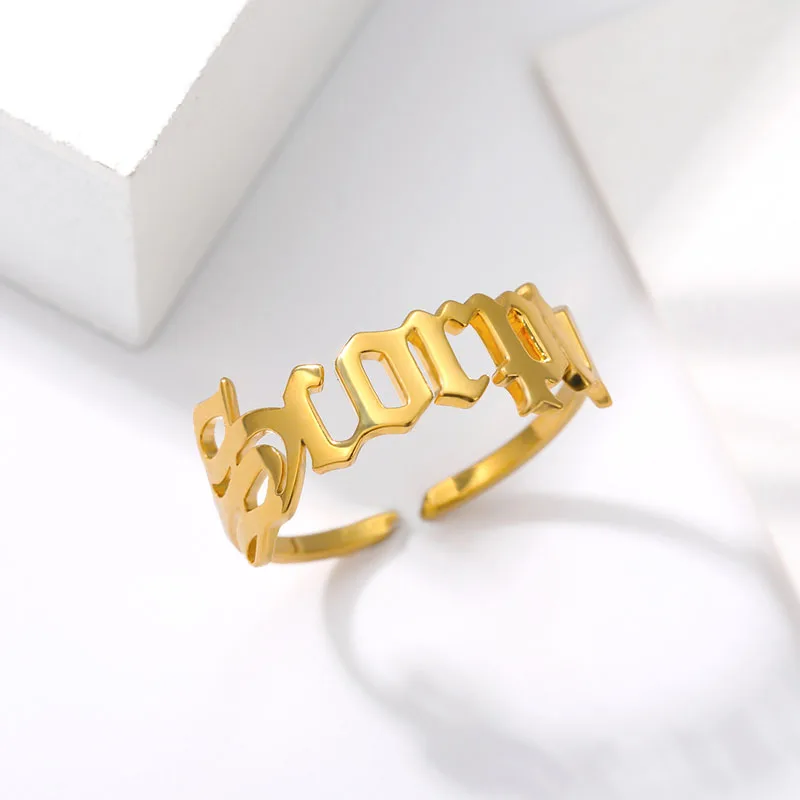 Leo Sagittarius Gemini Rings for Women Girls 12 Zodiac Sign Stainless Steel Ring Freeshipping Jewelry Christmas Gifts Wholesale