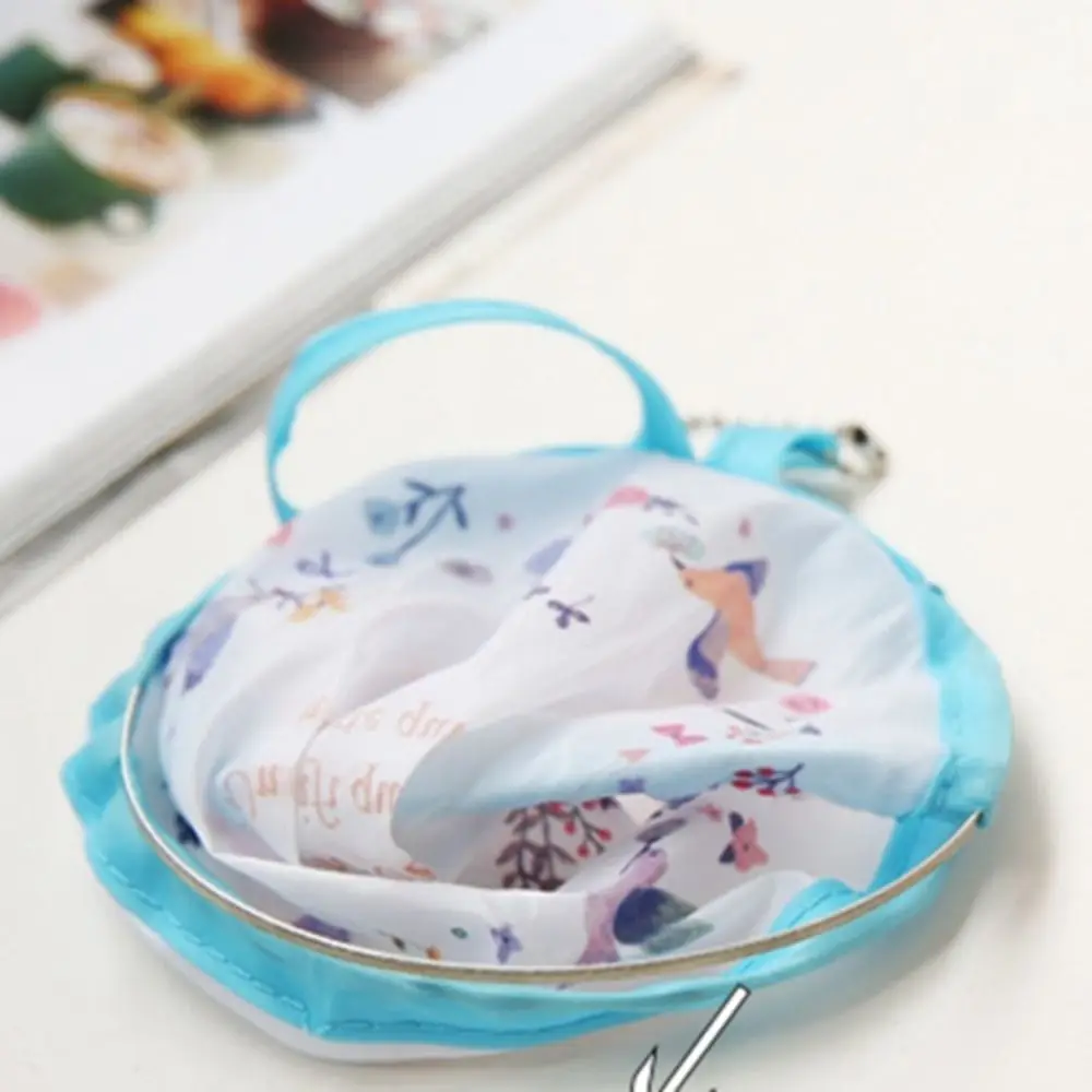 Creative Lightweight Cartoon Folding Fan Portable Fun Designs Handheld Round Fan Round Durable Mini Pocket Fan Women