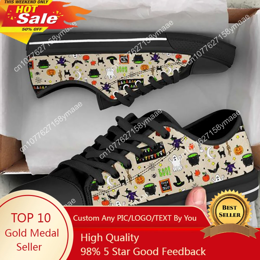 Hot Fashion New Summer High Quality Casual Shoes Men Women Trick or Treat Witches Boos Halloween Low Top Classic Board Shoes