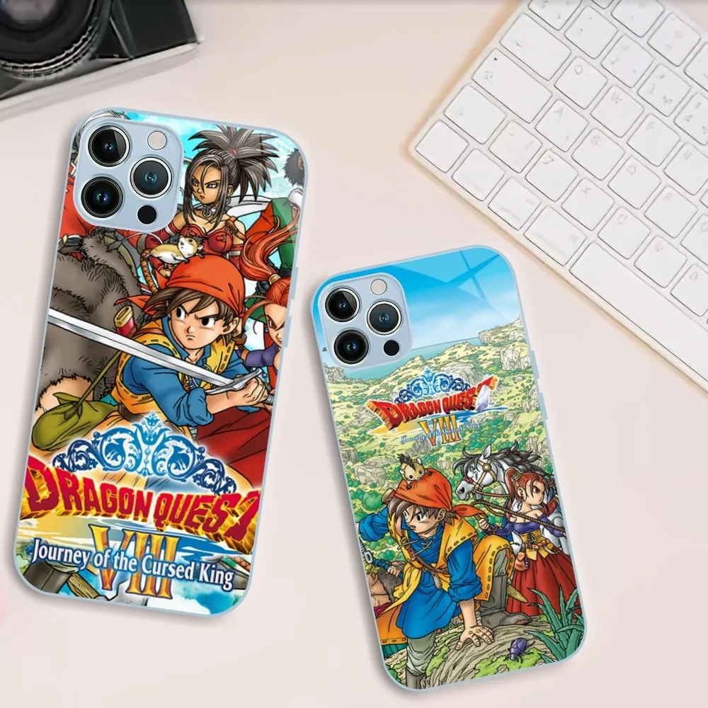 Game Dragon Q-Quest Journey Cursed King 8 Phone Case For iphone Tempered Glass 11 14 12 13 Mini Pro Plus X XS MAX XR Cover