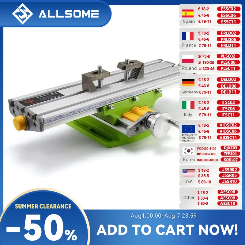 ALLSOME MINIQ BG6330 Mini fraiseuse de précision table de travail multifonction perceuse étau fixation Table de travail HT2829