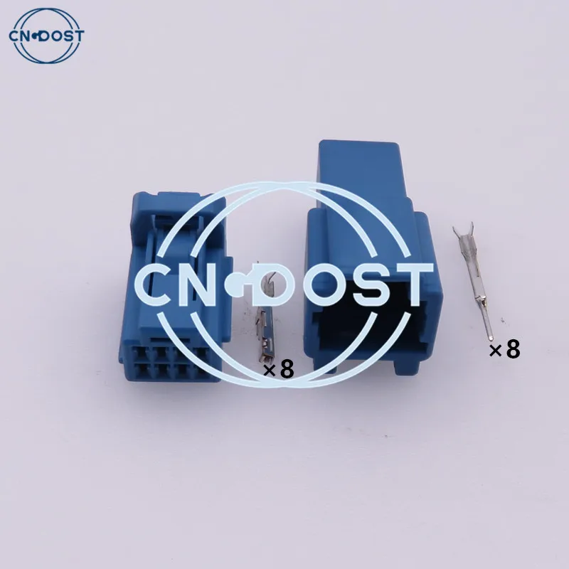 

1 Set 8 Pin AC Assembly Blue Car Unsealed Plug Automobile Male Female Plastic Housing Wire Harness Connector 6098-6522