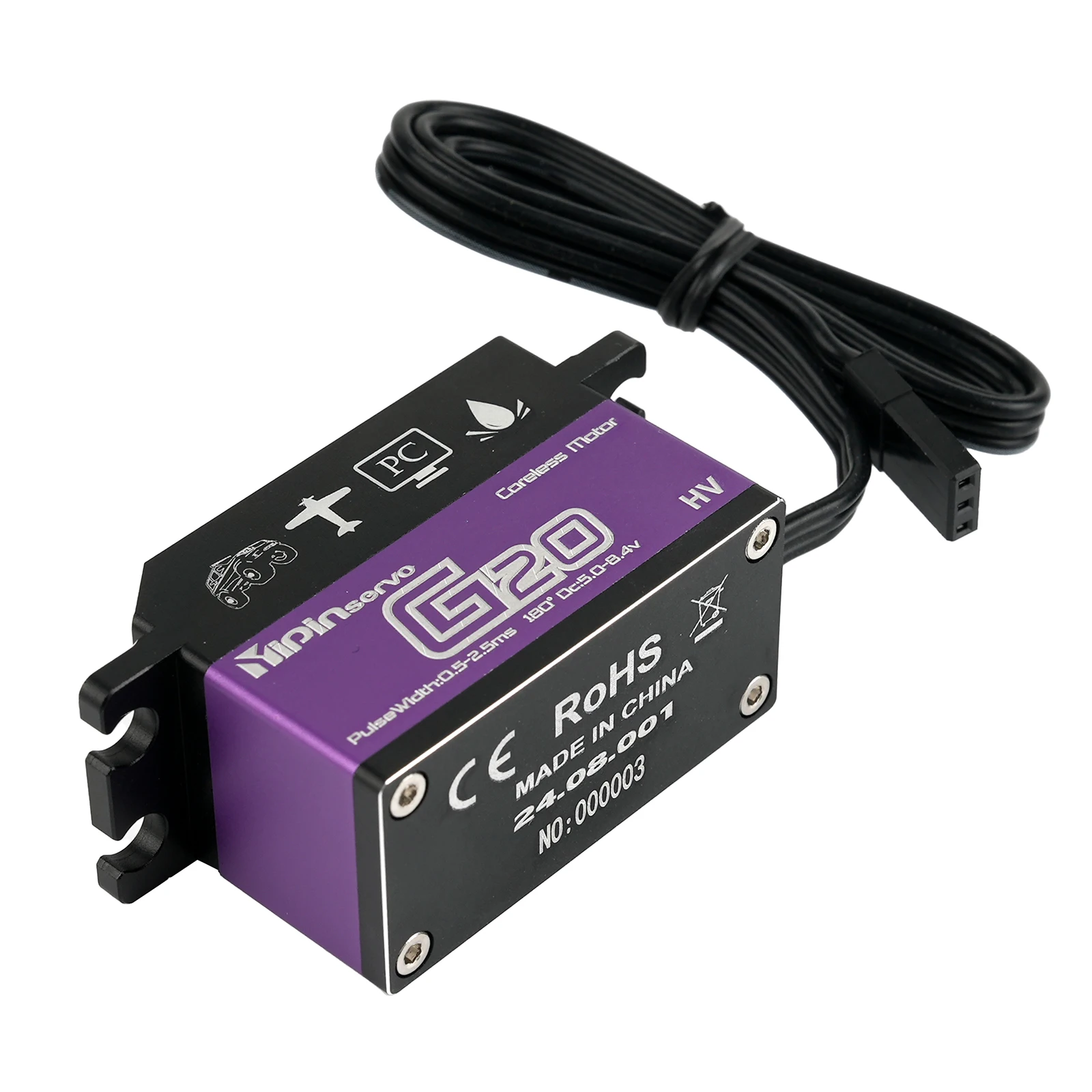 

YP3320CLS 20 кг цифровой сервопривод со стальной шестерней и высоким крутящим моментом, короткий корпус, бессердечный двигатель, 180/270/360 градусов, водонепроницаемый для радиоуправляемого автомобиля, робота