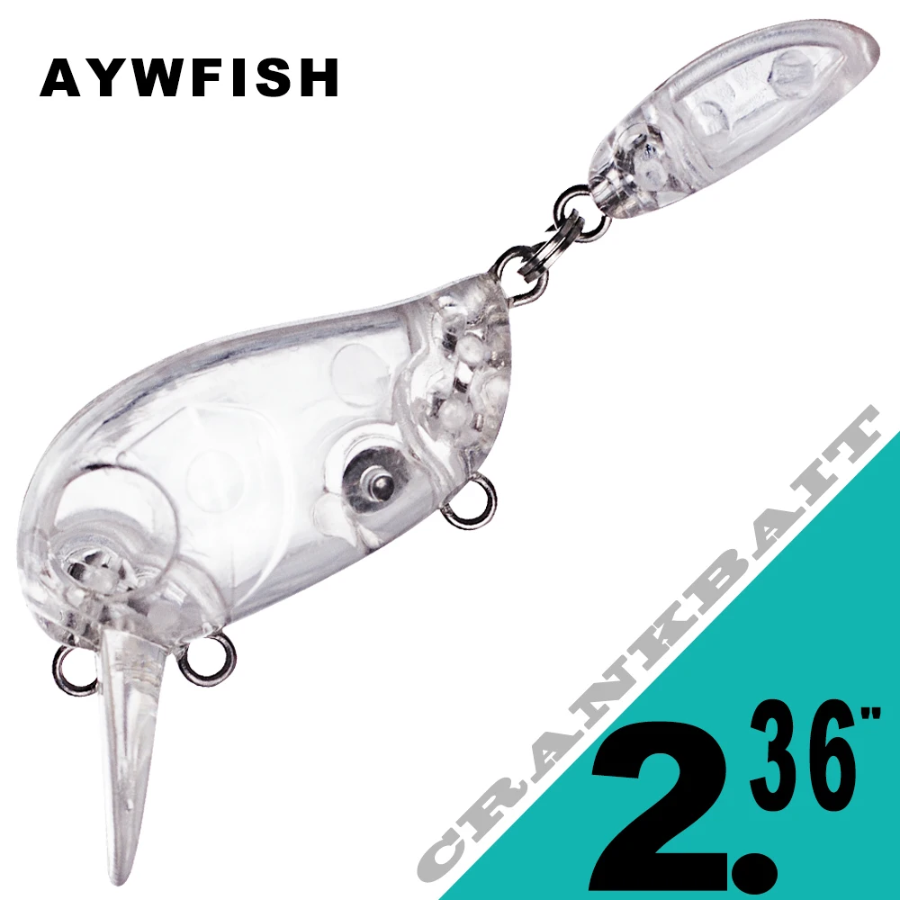 

AYWFISH 20 шт. Неокрашенная кренкбейт, плавающая искусственная Рыболовная Снасть 6 см 4 г, мини кренкбейт, воблер, пустая приманка для ловли окуня, сделай сам
