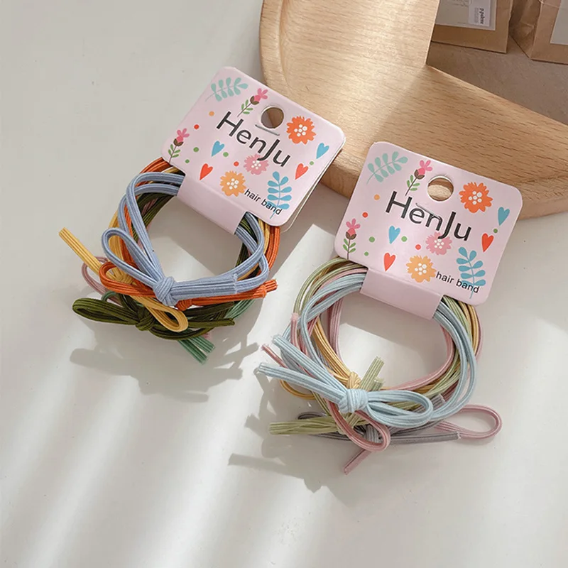 Colorful Sweet Women Head Hair Rope Solid Rubber Bands Scrunchies Elastic Hair Bands Girls Simple Ponytail Holder Ties Headwear