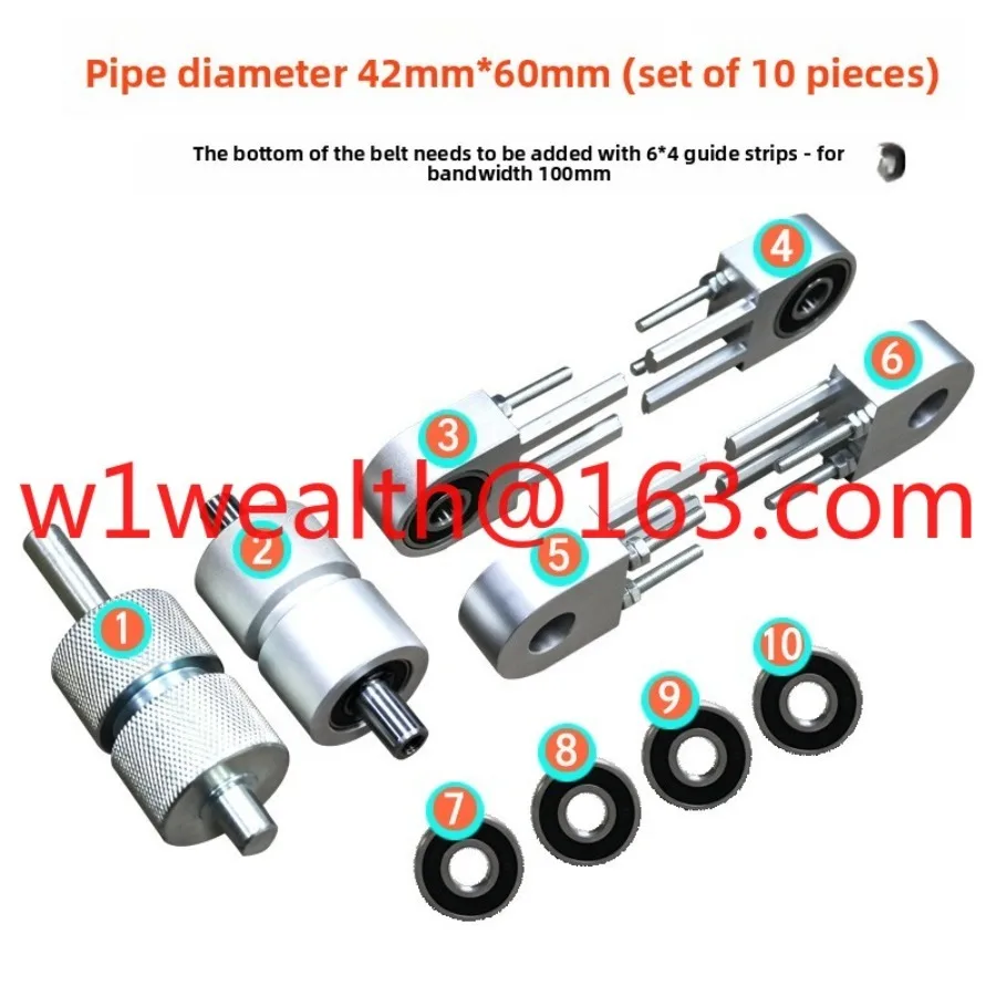 2040 borderless conveyor belt small conveyor accessories full set of main power roller shaft CNC aluminum seat bearing seat