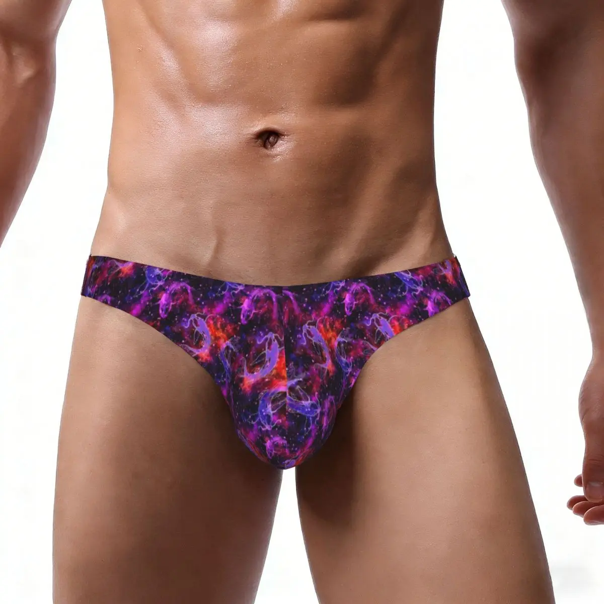 Sexy Man's Underwear Briefs Abstract Nebula Space Star Galaxy Planet Koi Fishes Men Underpants