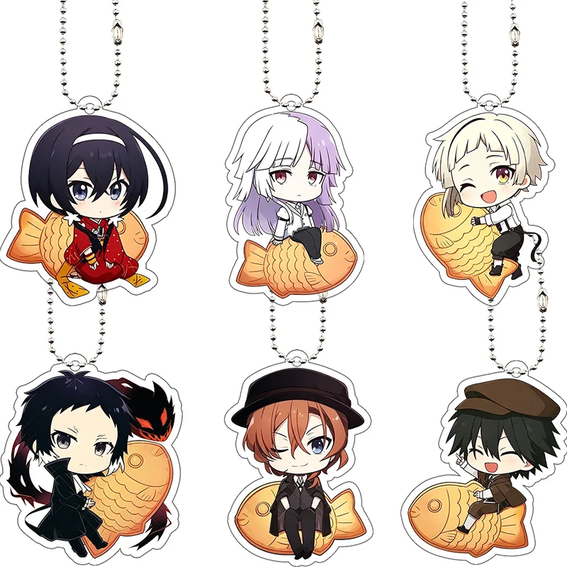 Llavero de acrílico de Taiyaki de Bungo Stray Dogs con diseño de Sigma Atsushi Nakajima, versión Q, colgante de dibujos animados para bolso, decoración, regalo de cumpleaños