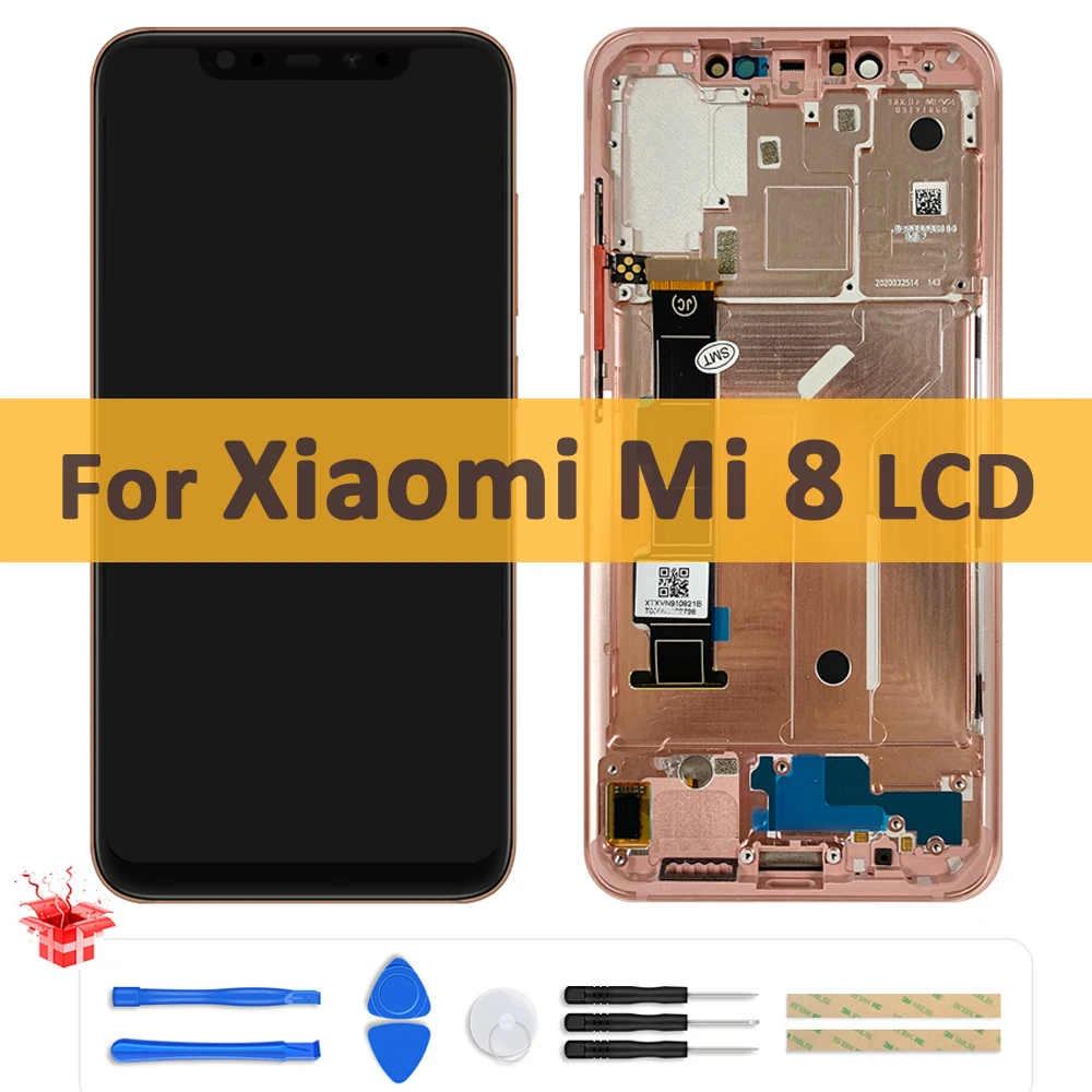 

6.21" Super AMOLED For Xiaomi Mi 8 LCD Display Touch Screen Digitizer Assembly with Frame Mi8 M1803E1A Repair Replace