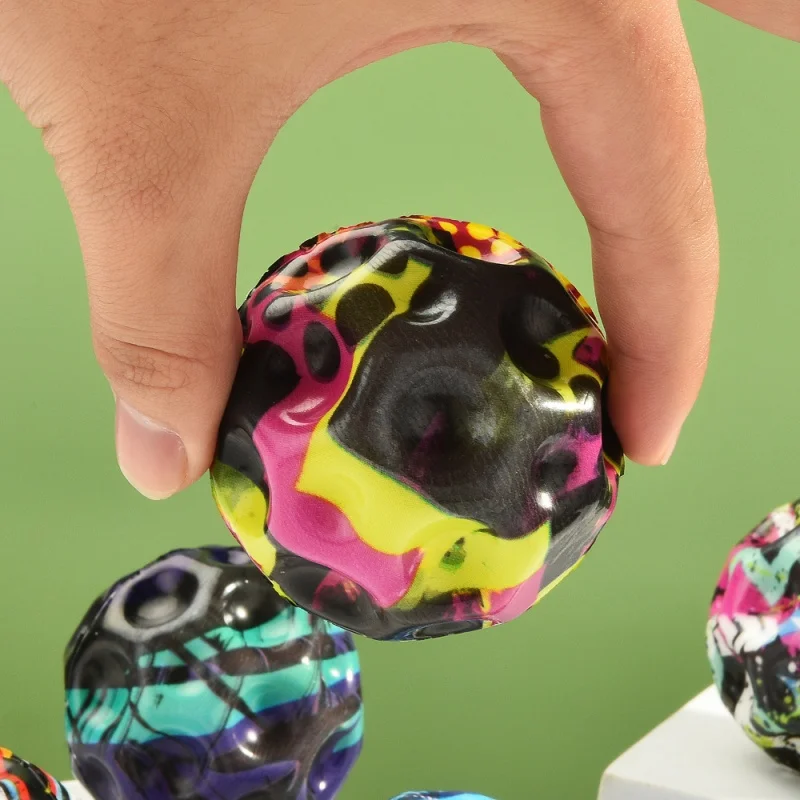 Super Elastic Ball Interesting Outdoor Toys For Children Moon Shape Porous Bouncy Ball Kids Indoor And Outdoor Stress Reliever
