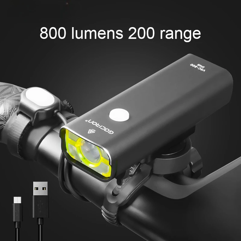 

Bicycle Headlight Set Mountain Bike Front LED Light Buckle Simple Installation Adapter Bracket USB Charging MTB Handlebar Light